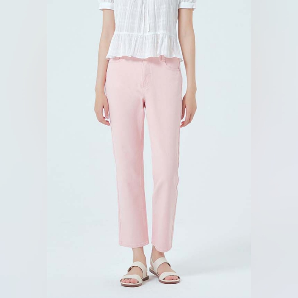 MIXXO Light Pink Straight Cotton Pants